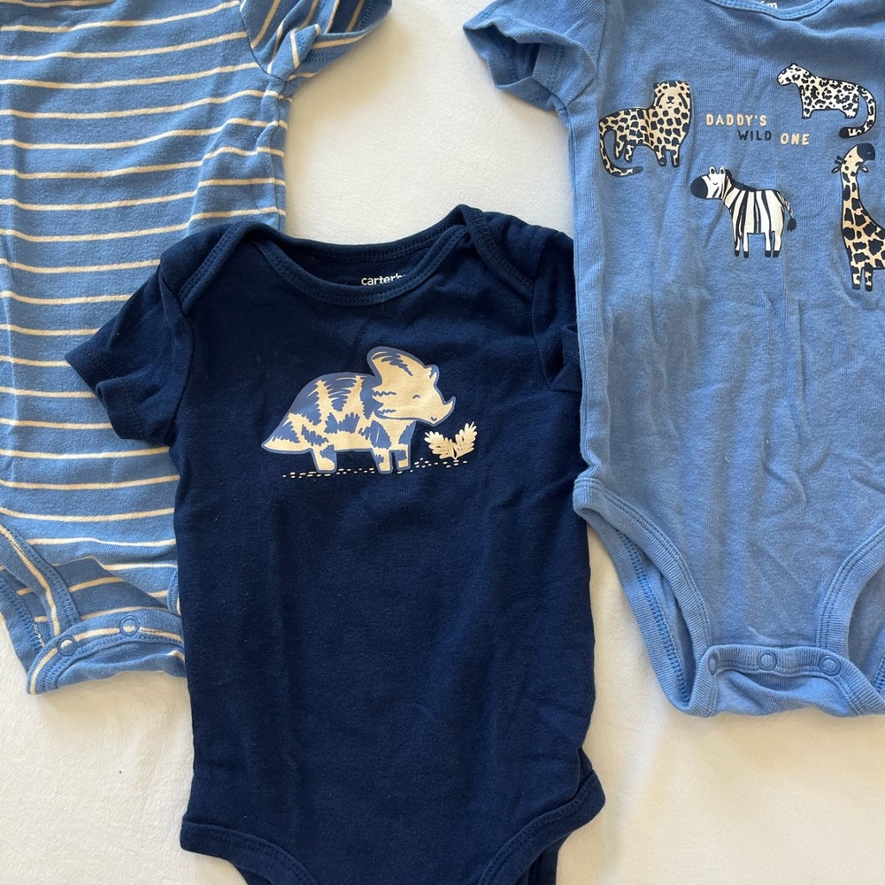 Carter's Blue Bodysuit Collection Soft Cotton One Pieces